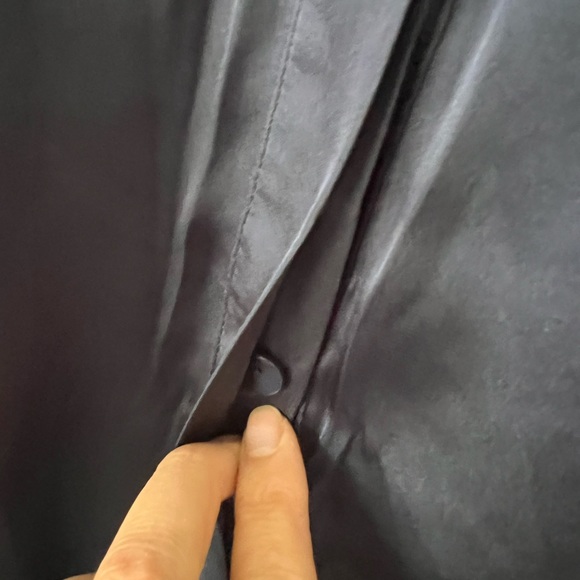 NWT Estelle Ryder Wrap Shirt 3X Navy Blue Long Sleeve Button Down Satin 20W - Picture 10 of 13